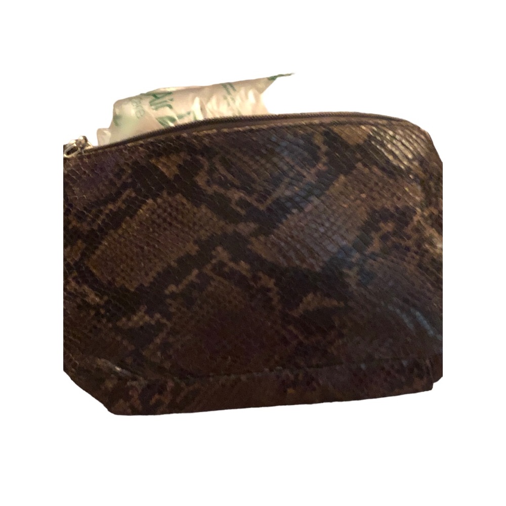 GAP brown faux snakeskin silver chain purse / wristlet NWOT
